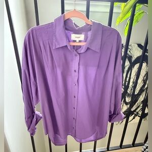 Xirena Women's Purple Button-Up Top. Zoey Long Sleeve. NWT. Size L